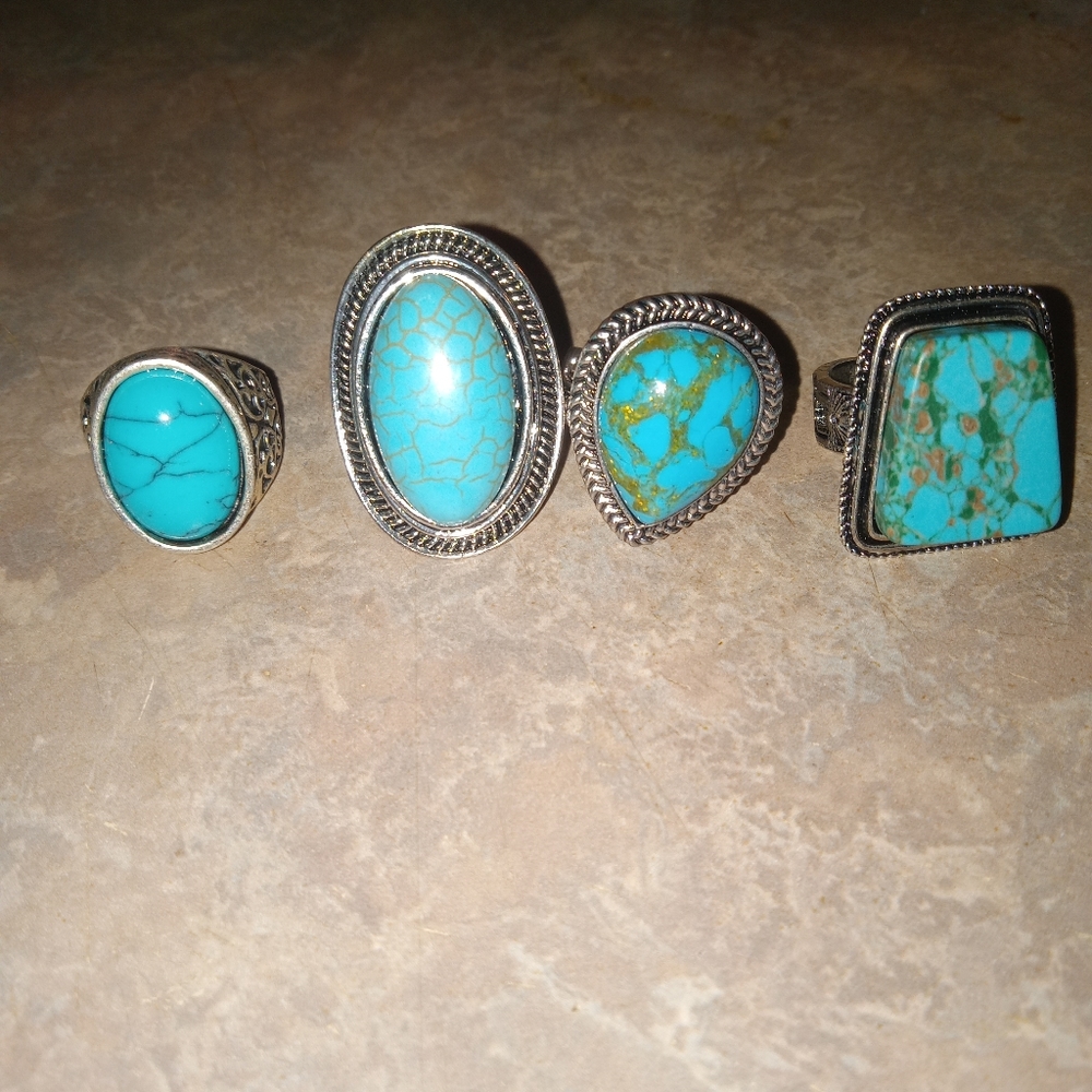 Southwestern Turquoise Rings any 2 for $15.00 or 4 for $30.00